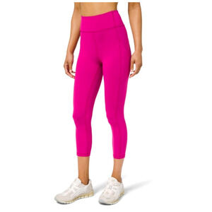 Lululemon Invigorate High Rise Tight 25” With Pockets Hot Pink Size 10